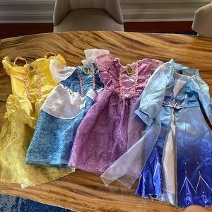 Disney Princess Dress Costume Bundle Cinderella, Frozen, Repunzel, Belle sz 4-6